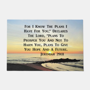 SUNRISE JEREMIAH 29:11 BIBLE VERSE DOORMAT