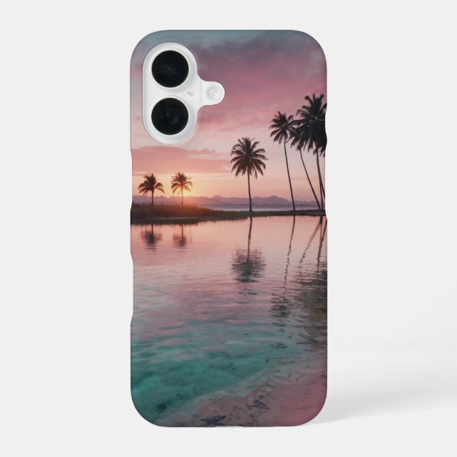 Sunrise Lagoon iPhone 16 Case (Back)