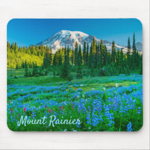 Sunrise Lupine and Mount Rainer Mouse Pad