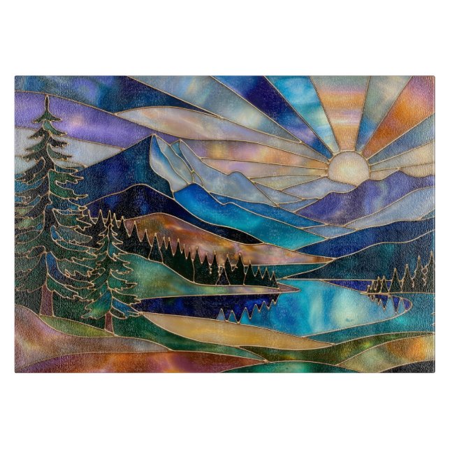 Sunrise Mountain Lake Kitchen Cutting Board (Front)