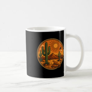 Sunrise Mountain Nature Retro Hiking Outdoors Dese Coffee Mug