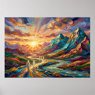 Sunrise Mountain Spirit Journey Art Poster