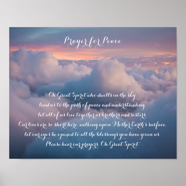 Sunrise Native American Prayer for Peace Poster (Front)