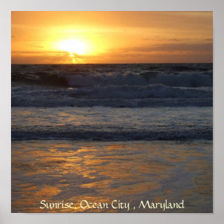 Sunrise, Ocean City , Mar... Poster