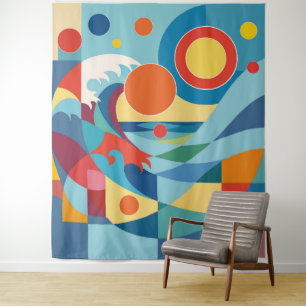 Sunrise Ocean Wave Tapestry