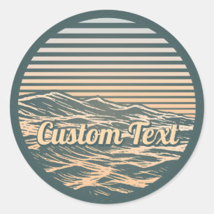 Sunrise Ocean Waves Icon Classic Round Sticker