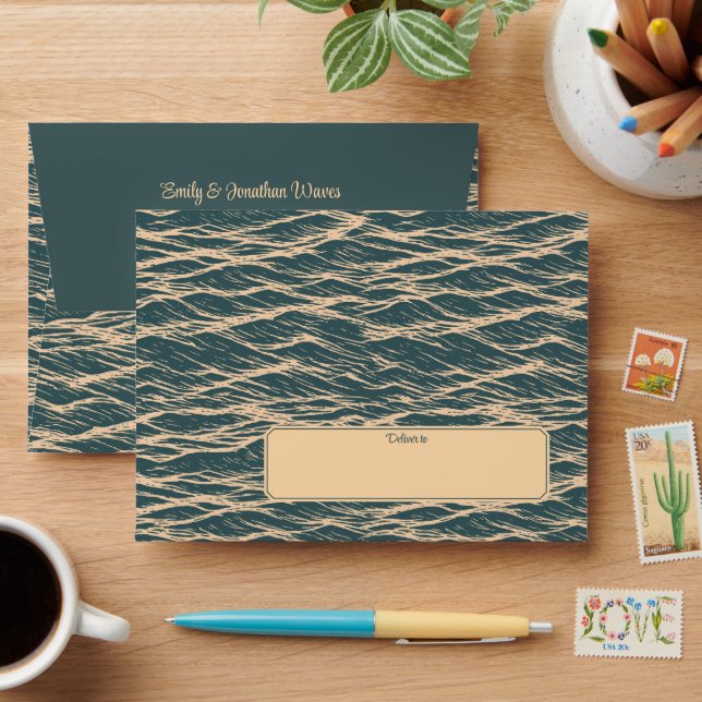 Sunrise Ocean Waves Pattern Envelope (Desk)