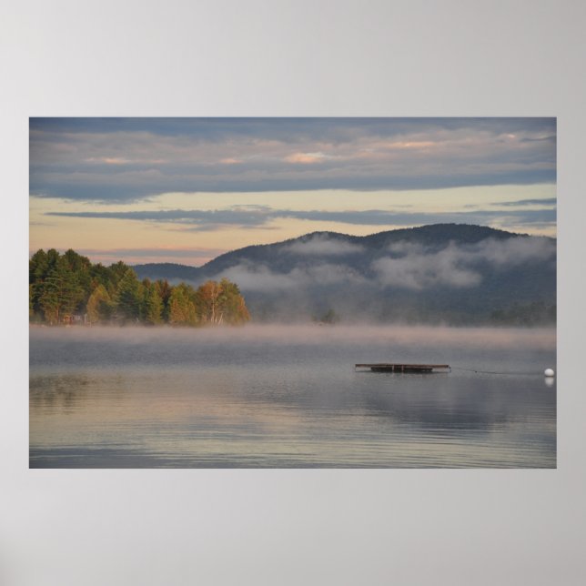 Sunrise on Blue Mountain Lake Poster (Front)