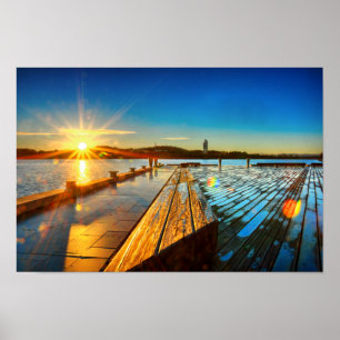 Sunrise on Lake Poster