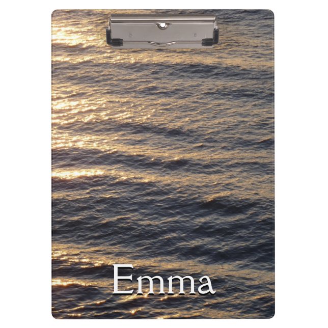 Sunrise on Ocean Waters Calming Photography Clipboard (Front)