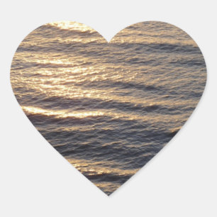 Sunrise on Ocean Waters Calming Photography Heart Sticker