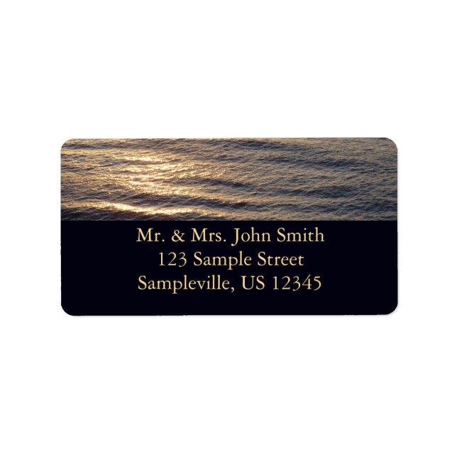Sunrise on Ocean Waters Calming Photography Label (Front)
