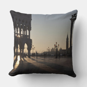Sunrise on Plaza San Marco Throw Pillow