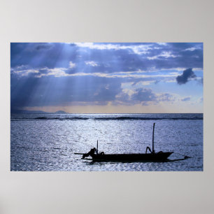 Sunrise on Sunur Beach Bali Poster