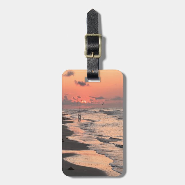 Sunrise on Texas Coast, personalized  Luggage Tag (Front Vertical)