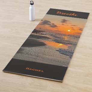 Sunrise on Texas Coast, Personalized Yoga Mat