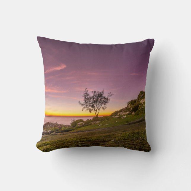 Sunrise On The Beach In Florianopolis Throw Pillow (Front)