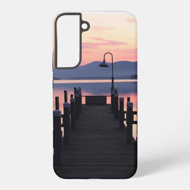 Sunrise on the dock at Lake George Samsung Galaxy S22+ Case (Back)