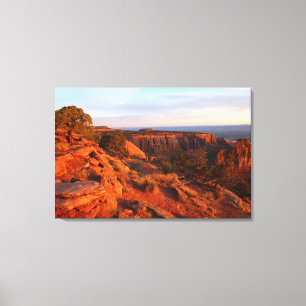 Sunrise on the Grand View Trail at CO Monument Canvas Print