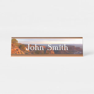 Sunrise on the Grand View Trail at CO Monument Desk Name Plate