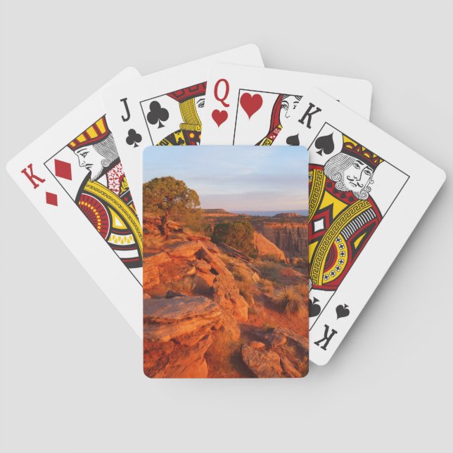 Sunrise on the Grand View Trail at CO Monument Playing Cards (Back)
