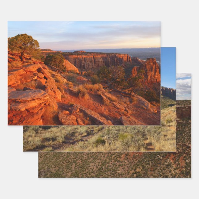 Sunrise on the Grand View Trail at CO Monument Wrapping Paper Sheet (Set)