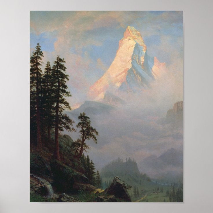 Sunrise on the Matterhorn - Albert Bierstadt Poster | Zazzle