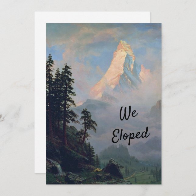 Sunrise on the Matterhorn Elopement Invitation (Front/Back)