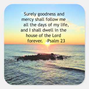 SUNRISE ON THE OCEAN 23RD PSALM PHOTO SQUARE STICKER