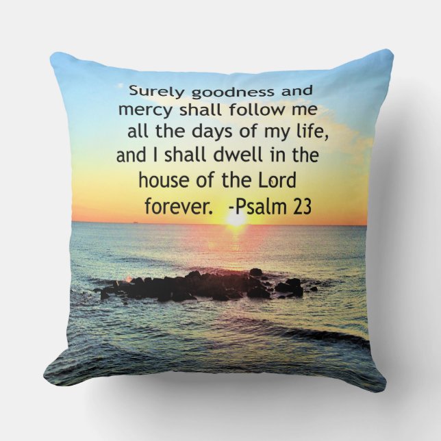 SUNRISE ON THE OCEAN 23RD PSALM PHOTO THROW PILLOW (Front)