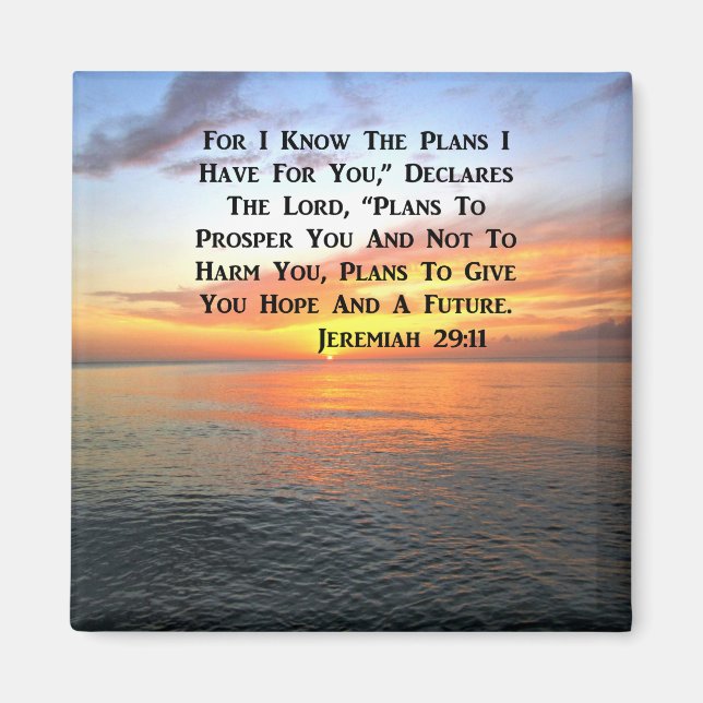 SUNRISE ON THE OCEAN PHILIPPIANS 4:13 SCRIPTURE MAGNET (Front)