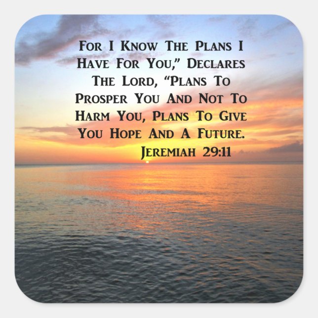 SUNRISE ON THE OCEAN PHILIPPIANS 4:13 SCRIPTURE SQUARE STICKER (Front)