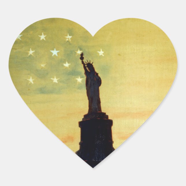 Sunrise or Sunset Own a Liberty Bond Heart Sticker (Front)