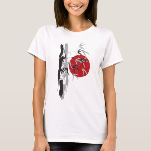 Sunrise Oriental Bamboo Tree Garden Zen Wedding T-Shirt