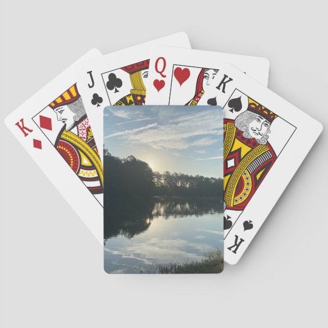 Sunrise Over a Georgia Lake Playing Cards (Back)