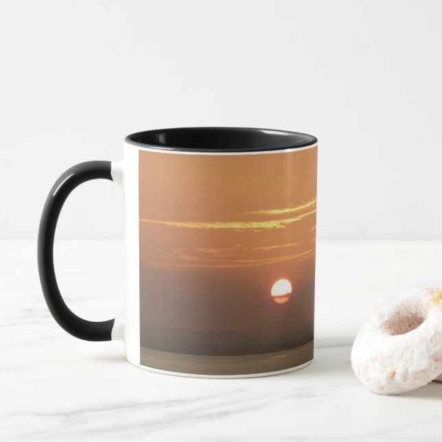 Sunrise over Aruba I Caribbean Seascape Mug (With Donut)