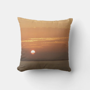 Sunrise over Aruba I Caribbean Seascape Throw Pillow
