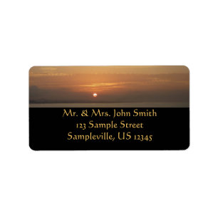 Sunrise over Aruba II Caribbean Seascape Label