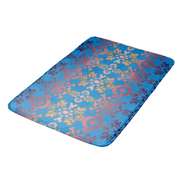 Sunrise over Blue Sky Royal Damask Bath Mat (Angled)