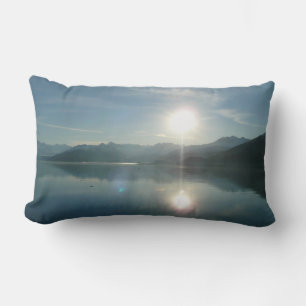 Sunrise over College Fjord Alaska Photography Lumbar Pillow