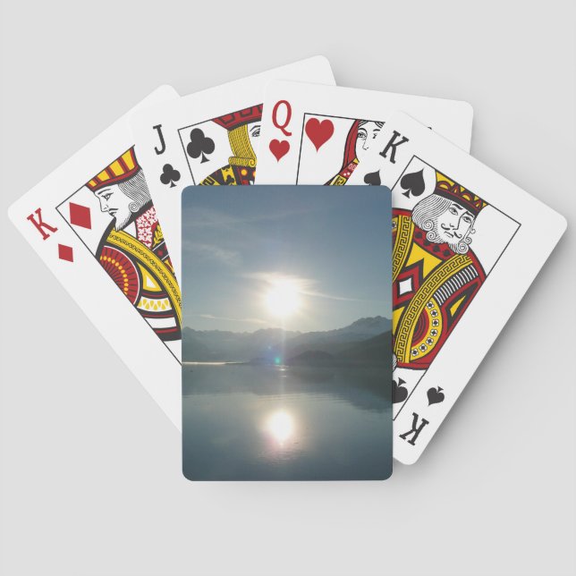 Sunrise over College Fjord Alaska Photography Playing Cards (Back)