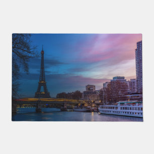 Sunrise over Eiffel tower - Paris, France, Europe Doormat