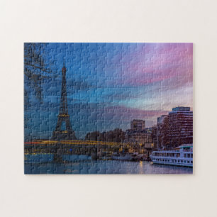 Sunrise over Eiffel tower - Paris, France, Europe Jigsaw Puzzle