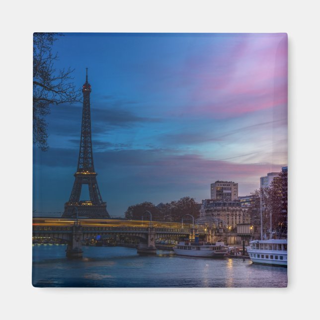 Sunrise over Eiffel tower - Paris, France, Europe Magnet (Front)