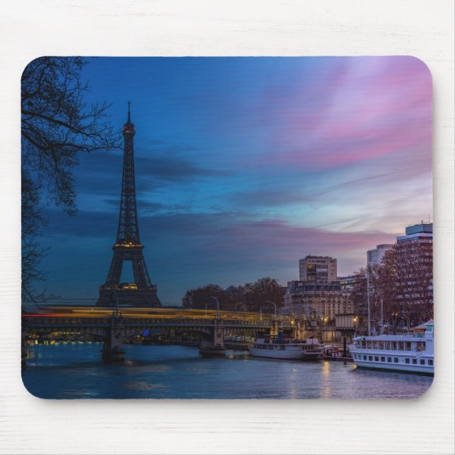 Sunrise over Eiffel tower - Paris, France, Europe Mouse Pad (Front)