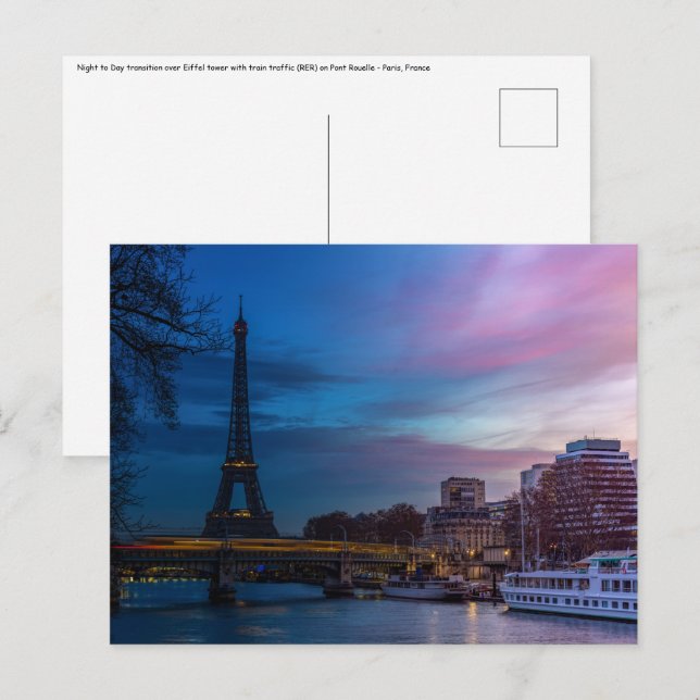 Sunrise over Eiffel tower - Paris, France, Europe Postcard (Front/Back)