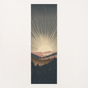 Sunrise Over Forest Mountains Yoga Mat