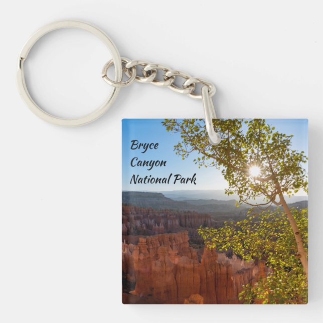 Sunrise over Hoodoos at Bryce Canyon National Park Keychain (Front)