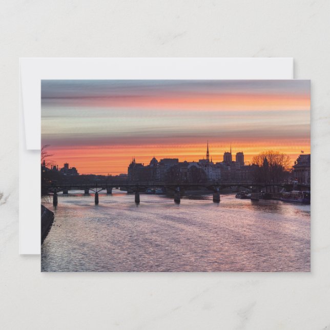 Sunrise over Ile de la Cite and Notre Dame - Paris Invitation (Front)
