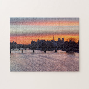 Sunrise over Ile de la Cite and Notre Dame - Paris Jigsaw Puzzle